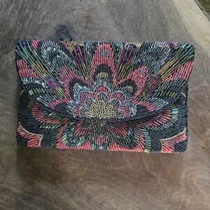 Beaded Clutch with Multicolor Design